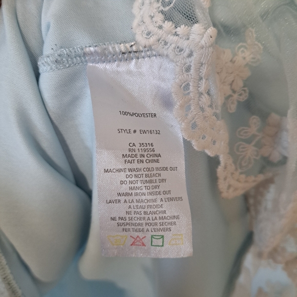 Elena Wang | Pastel blue long knit sweater with sequins & lace trim - Picture 11 of 11